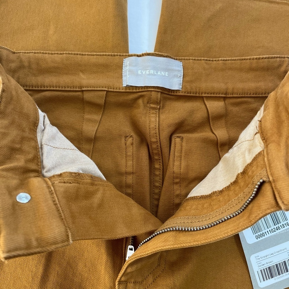 Everlane The Straight Leg Crop Size 2 Short Golden Brown New with Tags - Picture 2 of 10